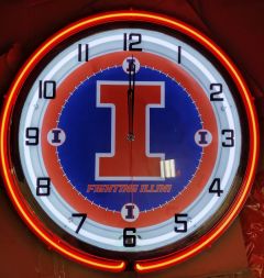 Illinois State University Fightining Illini 19" Holland Bar Stool Neon Clock